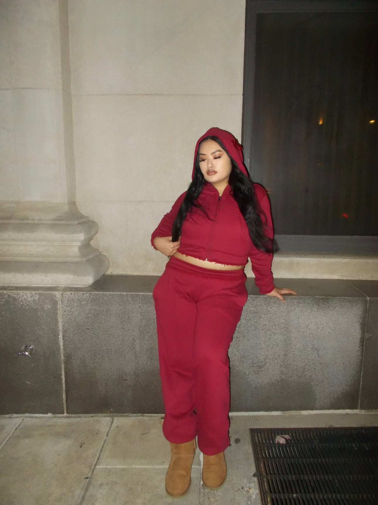 Burgundy SweatSuit Pants