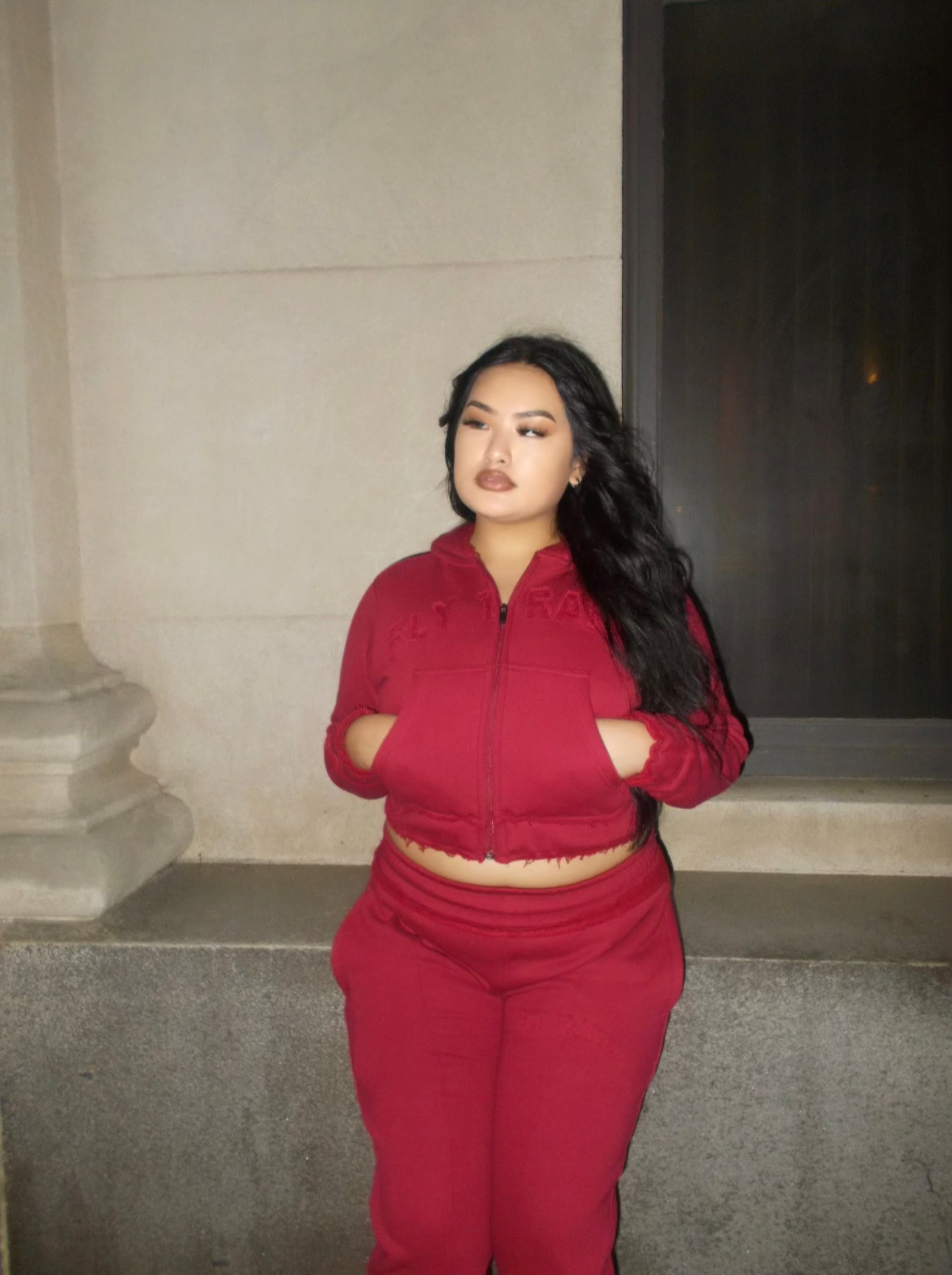 Burgundy SweatSuit Jacket